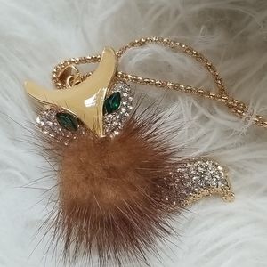 Long fox statment necklace